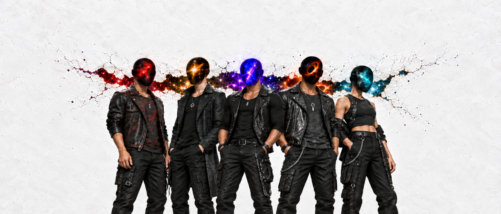 The five cosmic characters of Wandriftverse standing together